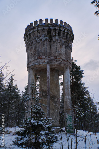 
abandoned 19th century Finnish water tower