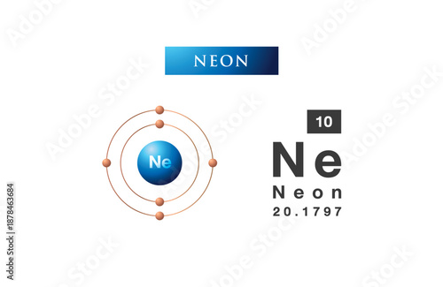 electron diagram for Neon illustration