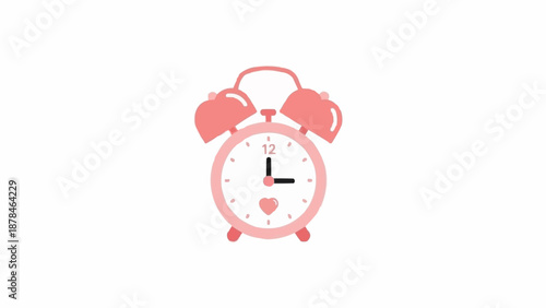 Pink Alarm Clock With Bell.
