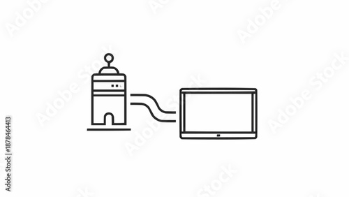 Electric coffee maker with cord.