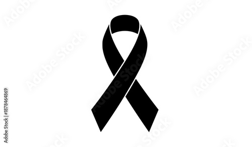 Pink awareness ribbon vector icon. Breast cancer symbol