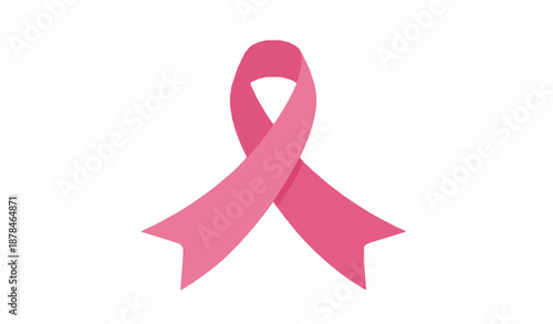 Pink ribbon awareness symbol modern vector illustration
