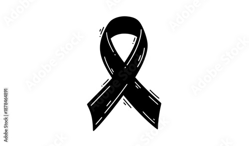 Hand drawn pink ribbon awareness illustration vector