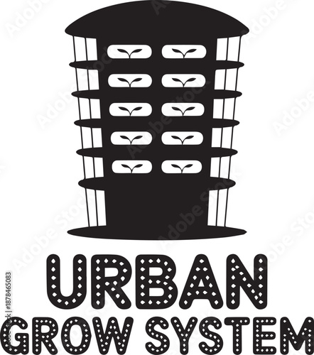 Urban grow system vertical farm building architecture for sustainable city food production art