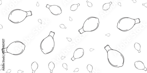 Microscopic view of budding yeast cells in a repeating pattern, illustrated