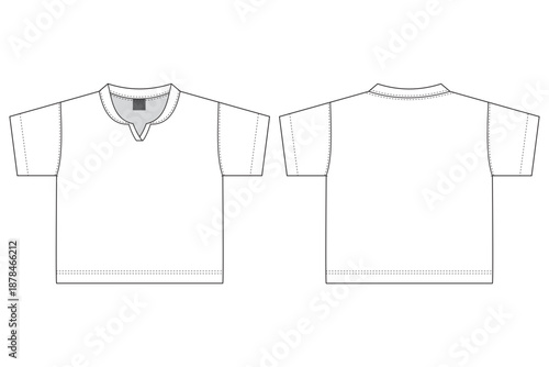 t shirt design. flat sketch v neck tshirt template and mockup. modern tshirt design.