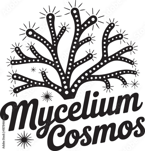 Mycelium cosmos abstract psychedelic mushroom fungi growing structure illustration artwork