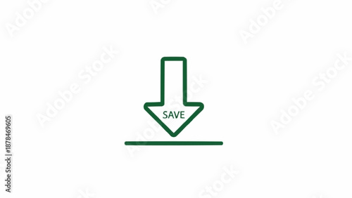 Green arrow save icon button.