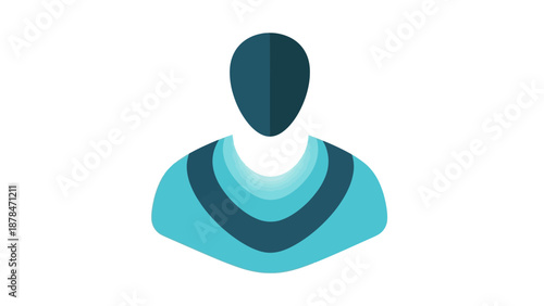 Sleek abstract user profile icon, featuring a modern human silhouette in blue tones. Perfect for digital avatars, website interfaces, and graphic elements representing personal identity