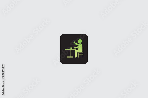 dining place icon complete with a table