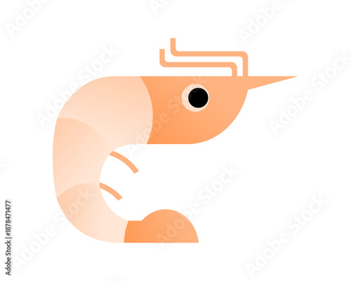 Orange shrimp icon vector design