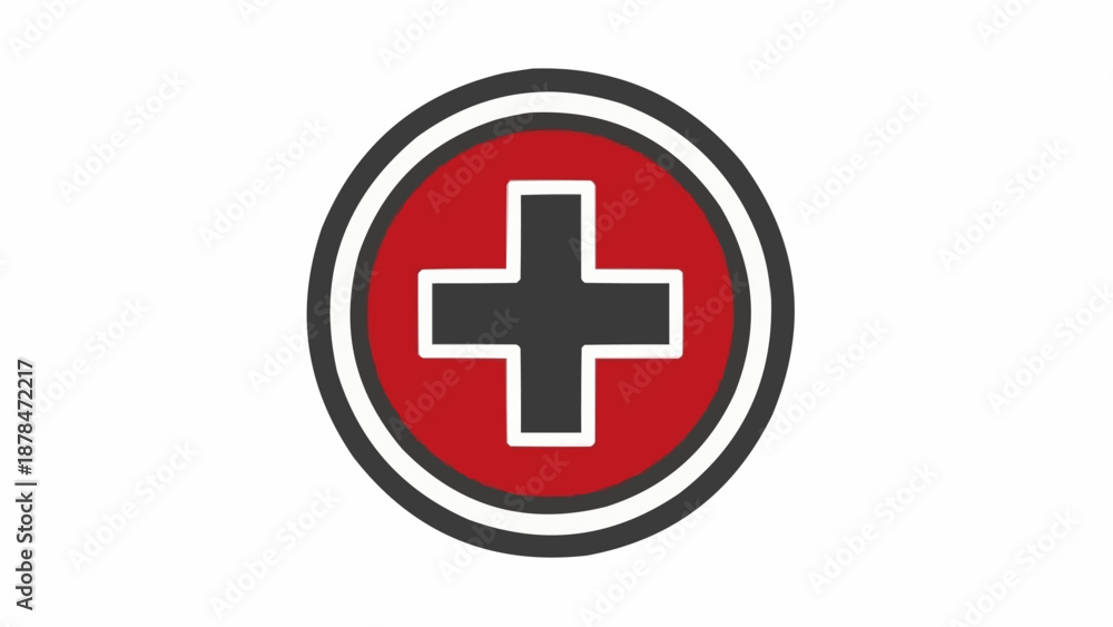 Obraz premium Red Cross Medical Symbol Logo Sign.
