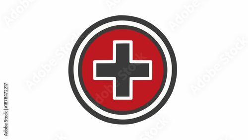Red Cross Medical Symbol Logo Sign.