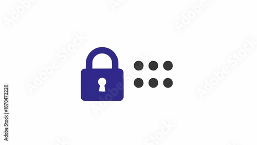 Digital Padlock Security Icon Concept.