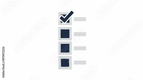 Checkmark on a checklist form.