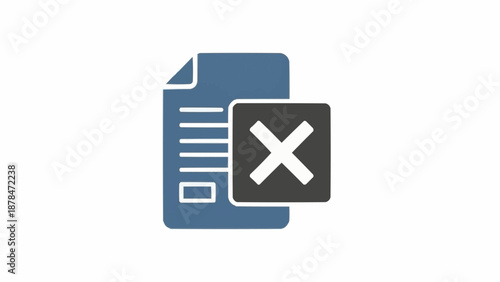 Delete Document Icon Button Symbol.