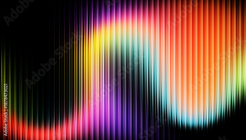 Obraz na plátně Vibrant light rays radiating through a dark background