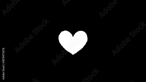 Hand drawn heart doodles animation set on transparent background for overlay. Alpha channel included.