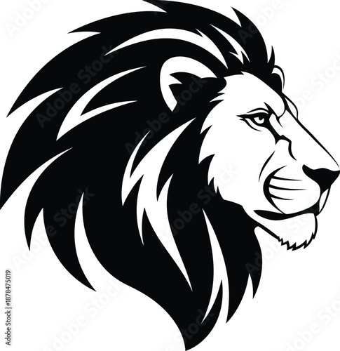 Majestic lion head illustration
