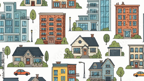 Collection of Diverse Residential Buildings and Houses.