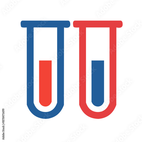 Medical test tubes laboratory icon, Science research and blood sample symbol, medical test tubes laboratory icon