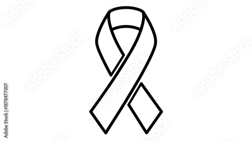 A minimalist outline graphic of a universally recognized awareness ribbon, symbolizing support, solidarity, and hope for various social and health causes
