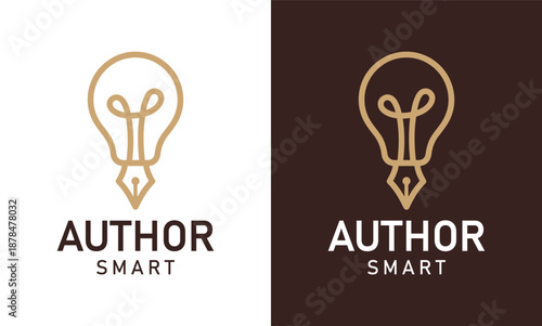 Schilderij op canvas Creative author smart logo design template illustration