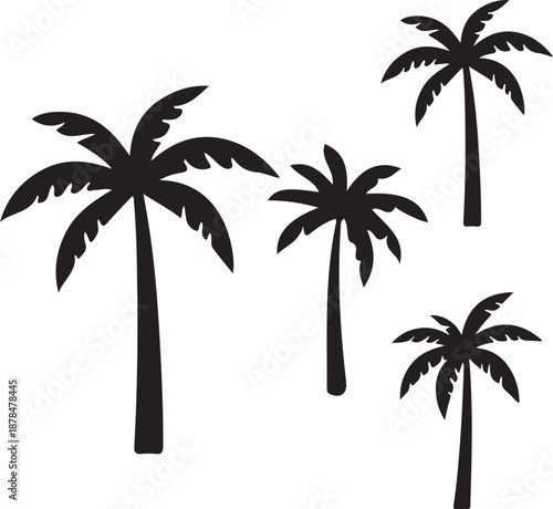  palm trees silhouette, palm tree silhouettes, palm trees silhouettes, palm, tree, beach, nature, summer, vector, silhouette, island, sun, illustration, leaf, palm tree, palmtree, leaves, design, plan