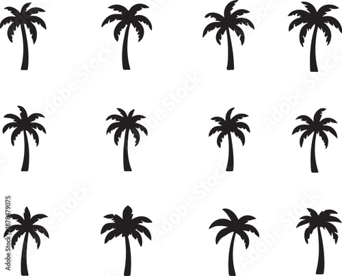  palm trees silhouette, palm tree silhouettes, palm trees silhouettes, palm, tree, beach, nature, summer, vector, silhouette, island, sun, illustration, leaf, palm tree, palmtree, leaves, design, plan