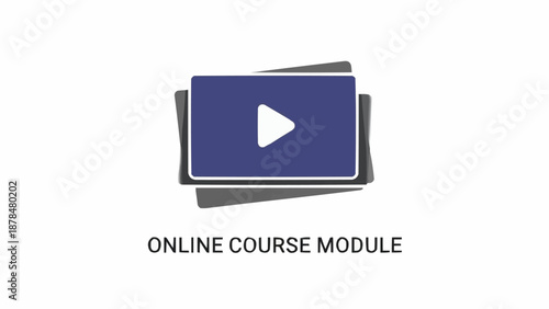 Online Course Module Play Button Icon.
