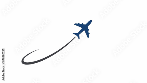 Airplane flying high in sky.