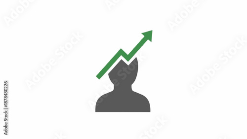 Person Icon with Growth Arrow.