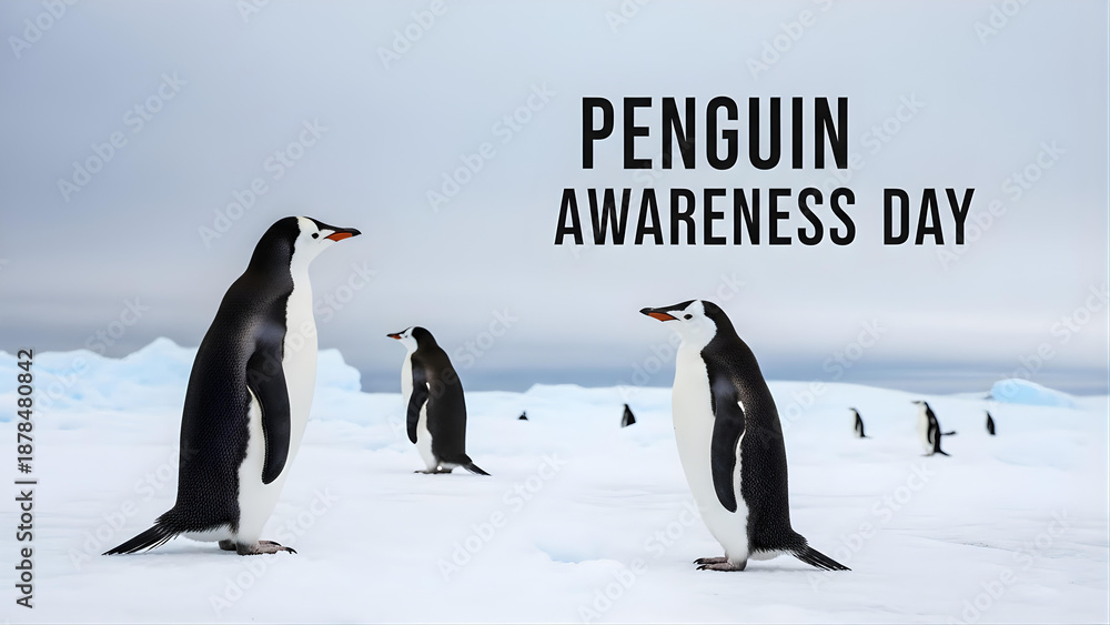 Obraz premium Penguins Standing on Iceberg