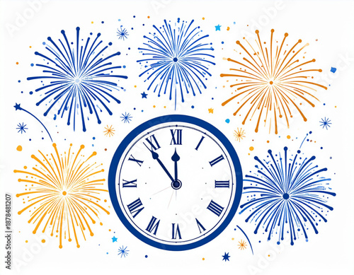 New Year Fireworks at Midnight