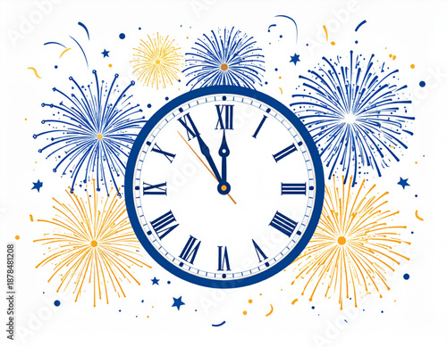 New Year Fireworks at Midnight