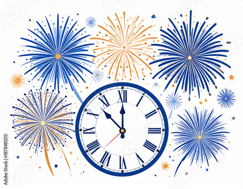 New Year Fireworks at Midnight