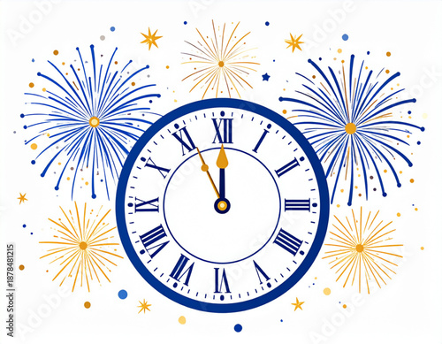 New Year Fireworks at Midnight