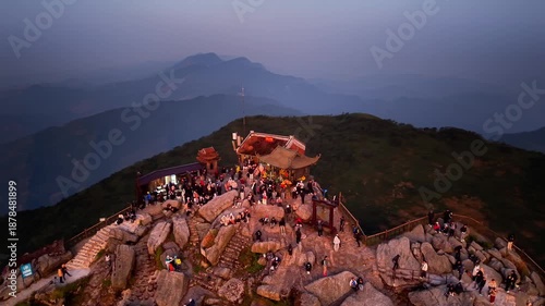 Wallpaper Mural View of Chua Dong, the copper pagoda on the top of Yen Tu mountain, Vietnam, Quang Ninh province, Vietnam Torontodigital.ca