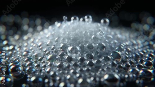 Water Droplets Splashing on Dark Surface.