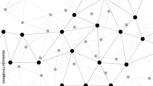 Abstract technology background featuring a vector 3d network of circles and spheres to represent a digital communication connection and business community web structure