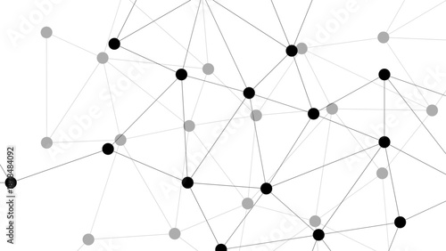 Abstract 3d illustration of a global business technology network featuring a sphere structure of connected links and social communication symbols representing a digital science concept