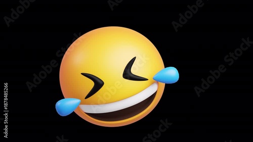 3D Rolling on the Floor Laughing Emoji Animation | Alpha Loop