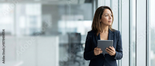 40s mature professional business leader executive woman office worker holding tablet computer isolated. Latin hispanic middle aged businesswoman thinking, dreaming looking away. Web banner, copy space Free Download 40s mature professional business leader executive woman office worker holding tablet computer isolated. Latin hispanic middle aged businesswoman thinking, dreaming looking away. Web banner, copy space - GFXLoad