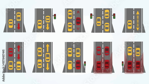 Traffic Jam Congestion Road Flow Illustration.