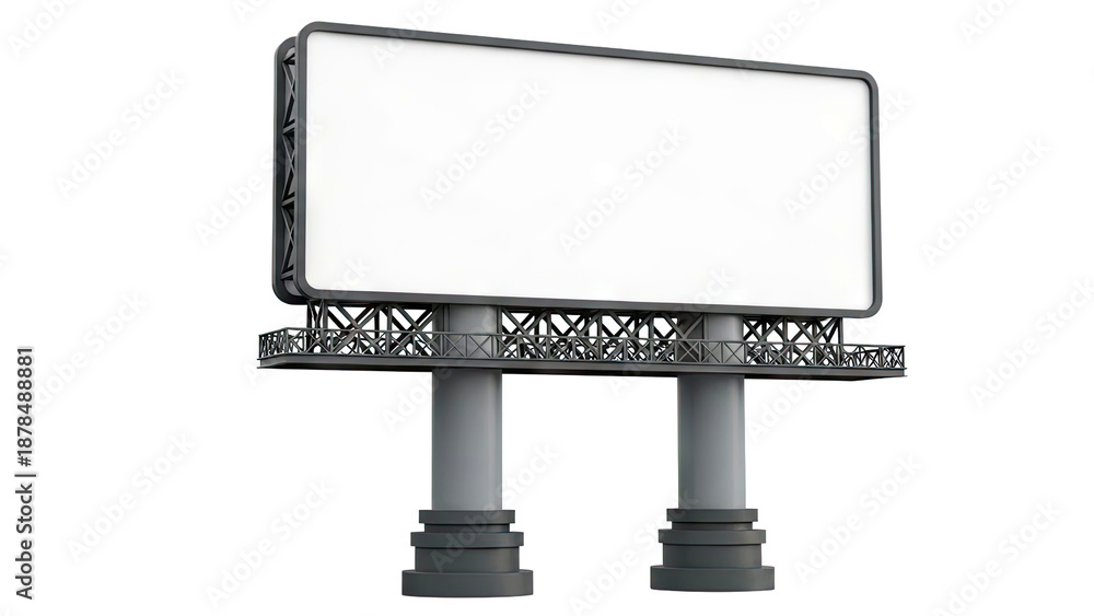 Fototapeta premium Large blank billboard on a grey background