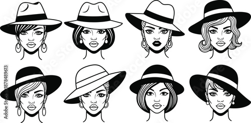 St david's day welsh culture festivities vector illustrations of women wearing hats