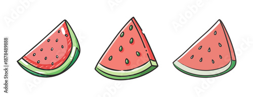 Juicy red watermelon slices with seeds, refreshing summer fruit treat