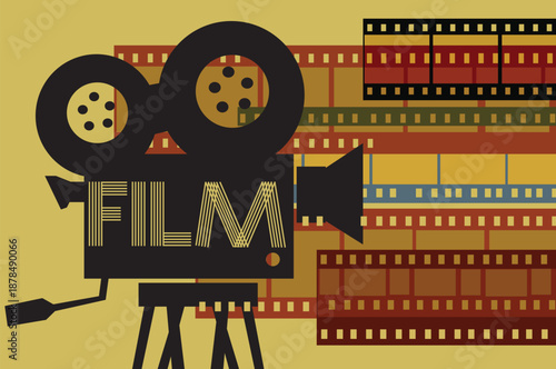 Film stips for film festival. Poster making for film festival ceremony