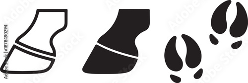 Animal Hoof Print and Hoof Icon Vector Footstep Silhouette