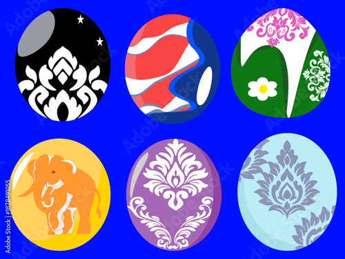 set of easter eggs